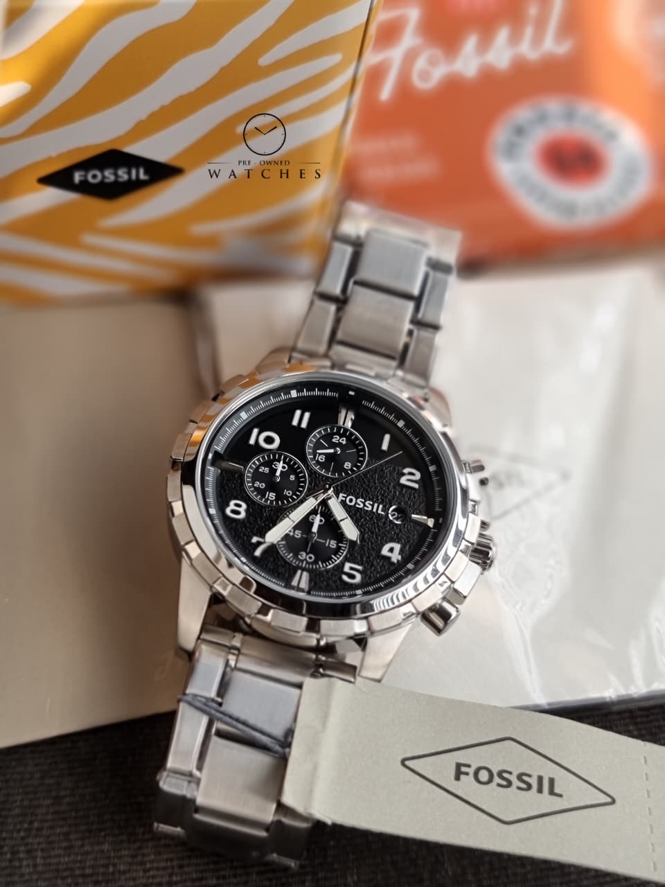 Dean Chronograph Stainless Steel Fossil Watch (Model: FS4542)