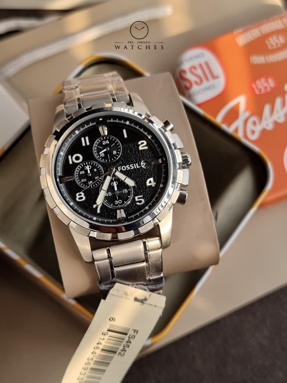 Dean Chronograph Stainless Steel Fossil Watch (Model: FS4542)