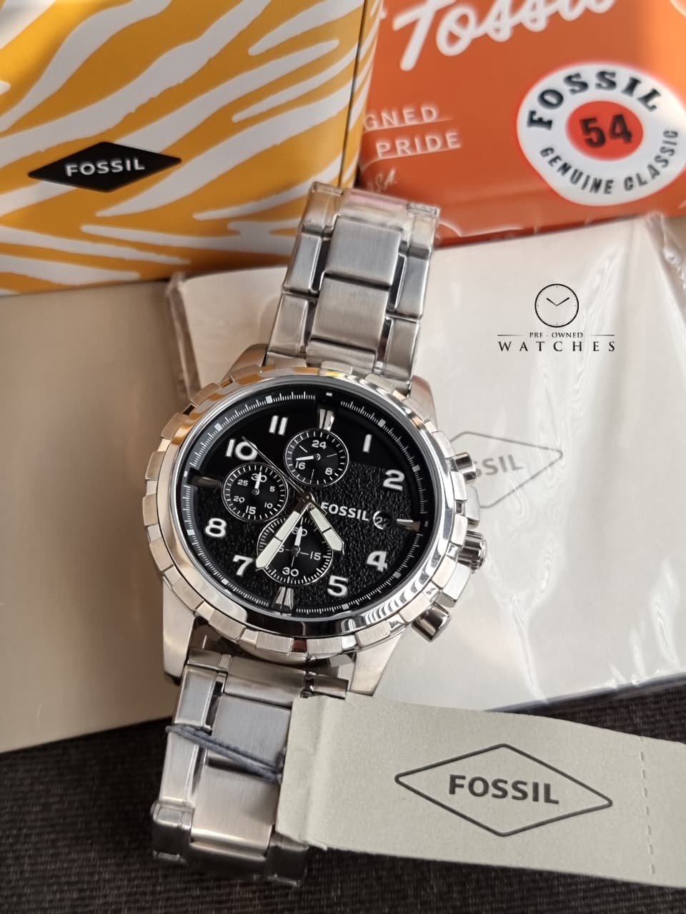 Dean Chronograph Stainless Steel Fossil Watch (Model: FS4542)