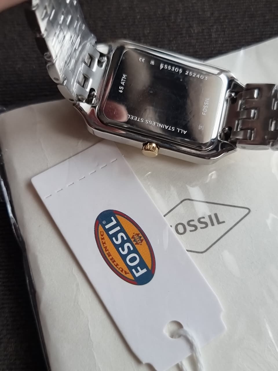 Fossil Analog White Dial Women's Watch-ES5305 Stainless Steel, Multicolor Strap