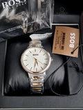 HUGO BOSS Signature Two-Tone Stainless Steel Silver Dial Quartz Watch for Ladies - 1502568