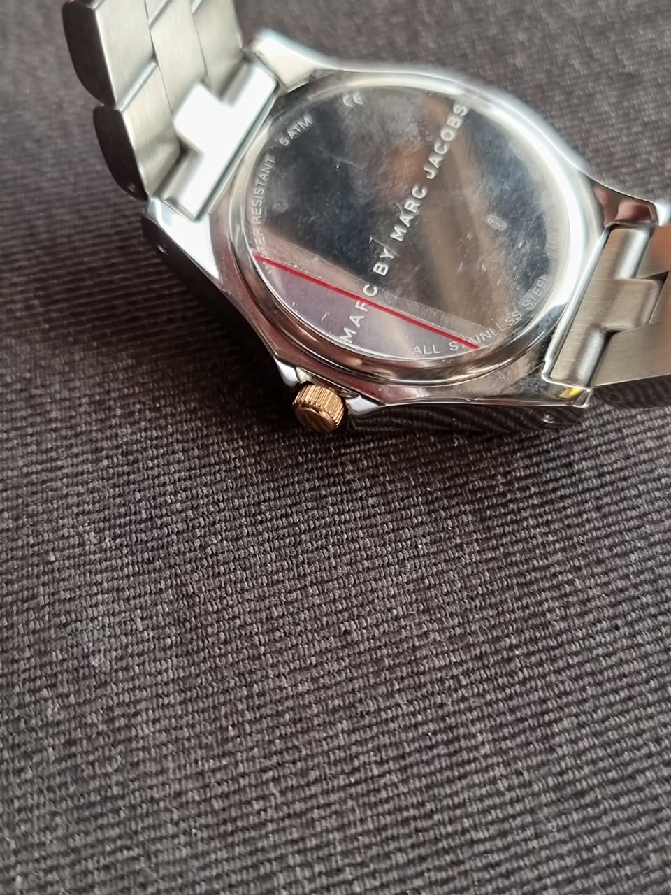 Marc by Marc Jacobs Mbm3129 Women's Blade Rose Gold Tone Bezel Silver Dial Two Tone  Stainless Steel Bracelet Watch, Analog Display