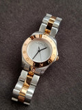 Marc by Marc Jacobs Mbm3129 Women's Blade Rose Gold Tone Bezel Silver Dial Two Tone  Stainless Steel Bracelet Watch, Analog Display