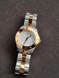 Marc by Marc Jacobs Mbm3129 Women's Blade Rose Gold Tone Bezel Silver Dial Two Tone  Stainless Steel Bracelet Watch, Analog Display