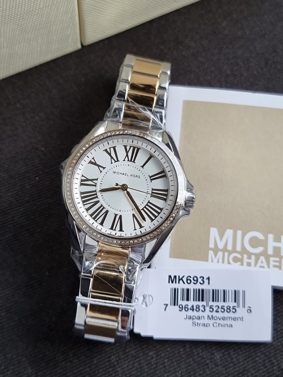Michael Kors Kacie Two-Tone Womens Glitz White Dial Crystals Watch MK6931