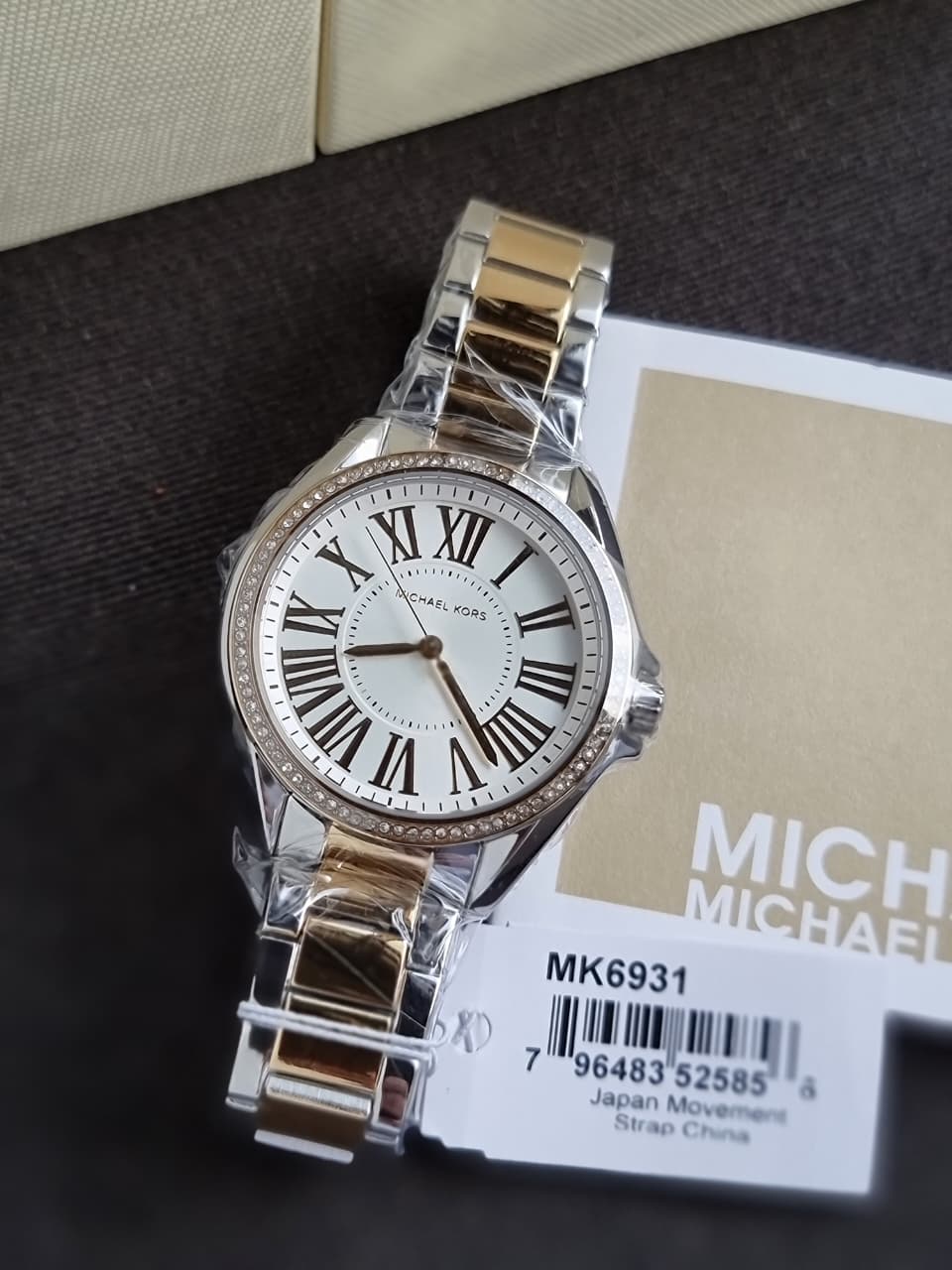 Michael Kors Kacie Two-Tone Womens Glitz White Dial Crystals Watch MK6931