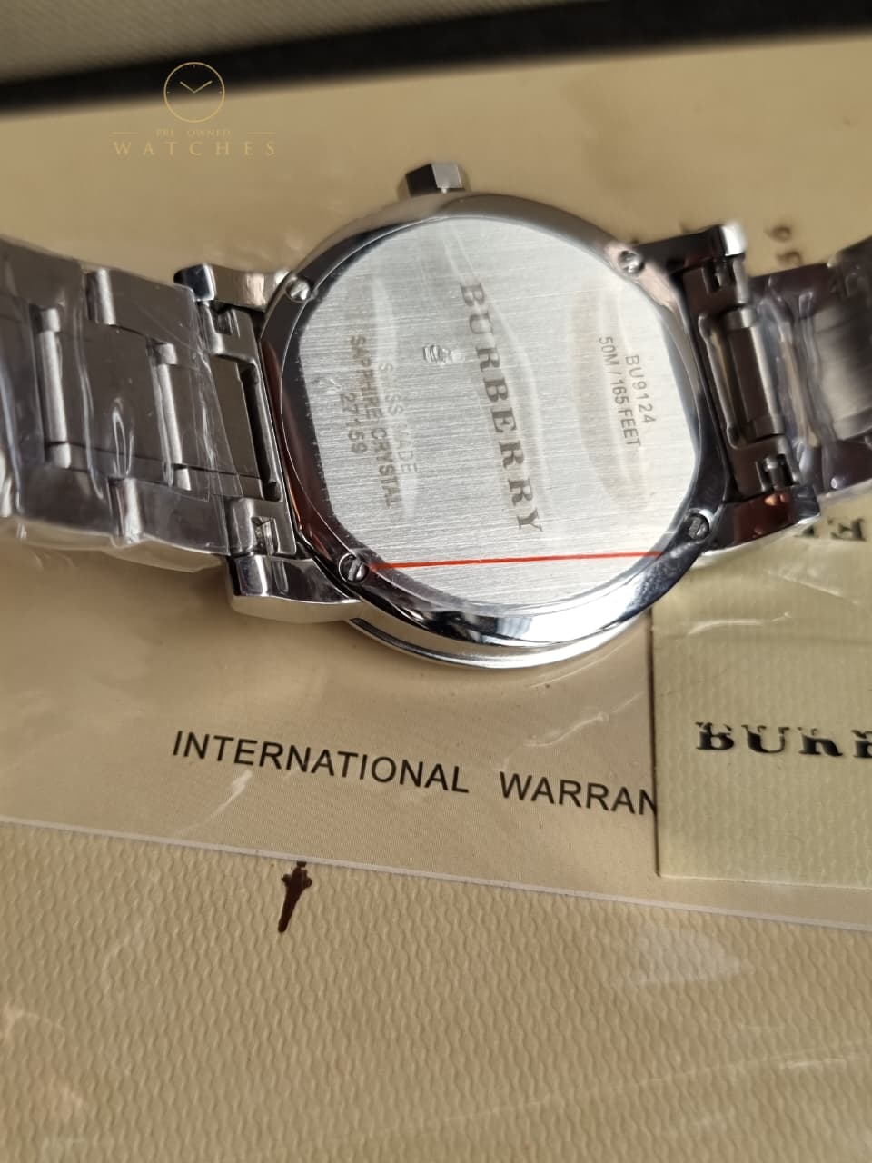 BURBERRY Pink Check Stamped Stainless Steel Ladies Watch BU9124