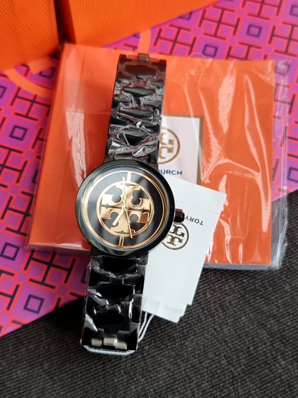 Tory Burch Reva Black Stainless Steel Black Dial Quartz Watch for Ladies - TBW4038