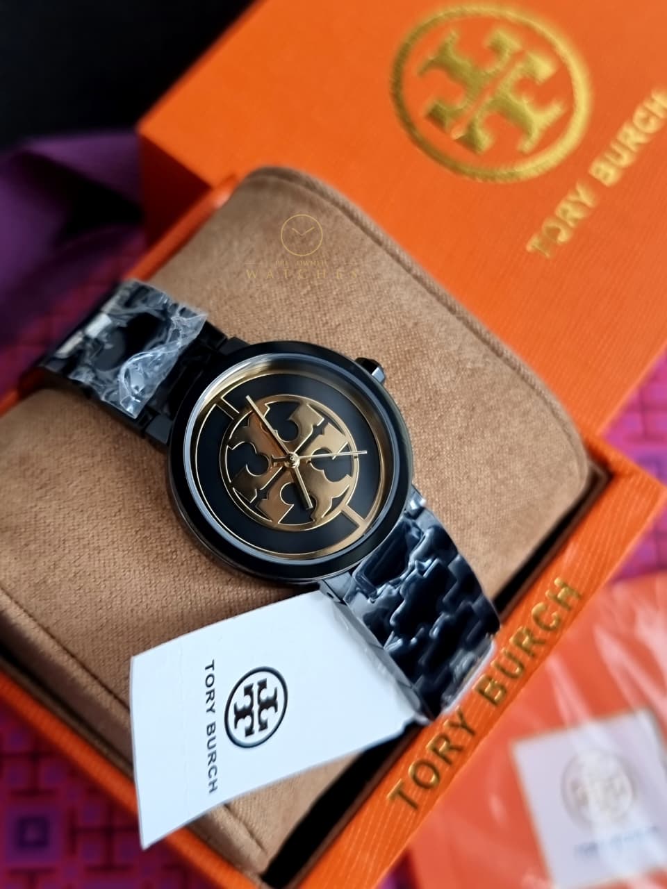 Tory Burch Reva Black Stainless Steel Black Dial Quartz Watch for Ladies - TBW4038