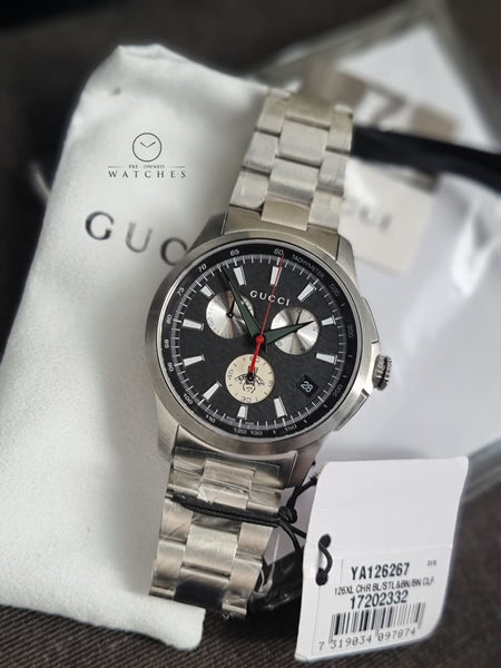 Gucci Swiss Quartz Stainless Steel Dress Silver-Toned Men's Watch