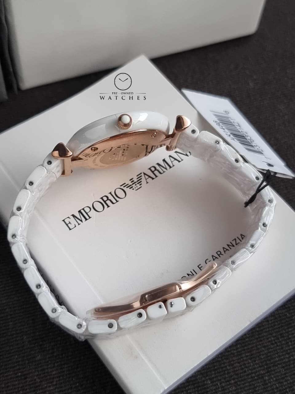 EMPORIO ARMANI Ceramica Mother of Pearl Ladies Watch AR1486