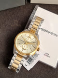 Emporio Armani Men's Chronograph Silver and Gold Two-Tone Stainless Steel Bracelet Watch (Model: AR11605)