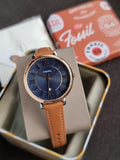 FOSSIL Jacqueline Blue Dial Ladies Leather Watch ES4274 (WITHOUT TAG )