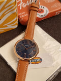 FOSSIL Jacqueline Blue Dial Ladies Leather Watch ES4274 (WITHOUT TAG )