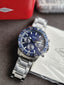Fossil Men’s Chronograph Quartz Gunmetal Stainless Steel Blue Dial 45mm Watch BQ2910 (Without Tag)
