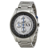 Original Armani Exchange Watch For Men The Driver Two AX1602 With Silver Dial