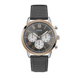 Guess Men’s Quartz Grey Leather Strap Grey Dial 44mm Watch W1261G5