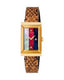 Gucci Women’s Swiss Made Quartz Brown Leather Strap Multi Color Dial 21mm Watch YA147402