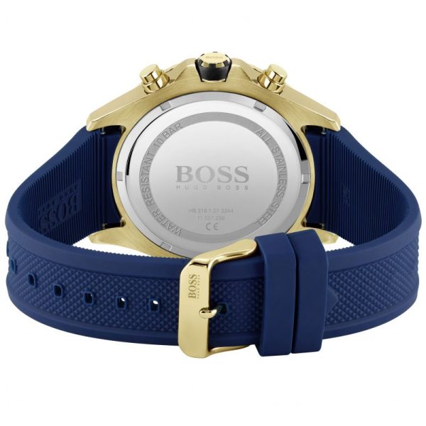 Hugo Boss Men’s Quartz Blue Silicone Strap Blue Dial 46mm Watch 1513822