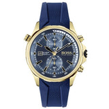 Hugo Boss Men’s Quartz Blue Silicone Strap Blue Dial 46mm Watch 1513822