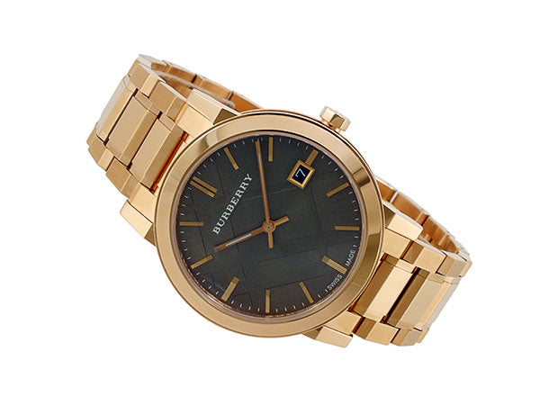 BURBERRY Brown Check Pattern Dial Rose Gold-plated Ladies Watch BU9005
