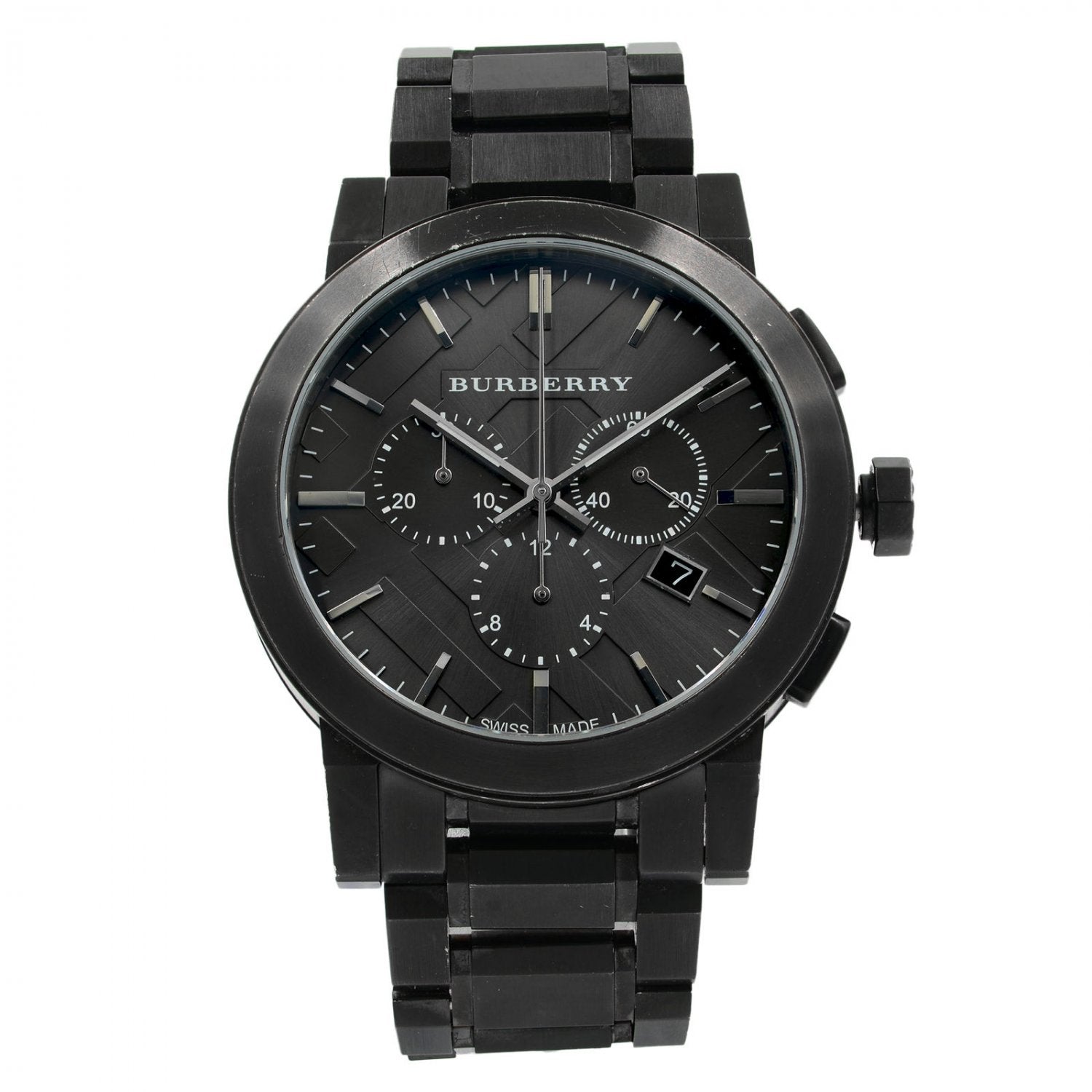 BURBERRY Chronograph Dark Grey Dial Black Ion-plated Men's Watch BU9354