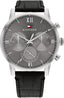 Tommy Hilfiger Men's Quartz Multifunction Stainless Steel and Leather Strap Watch, Color: Black (Model: 1791883)