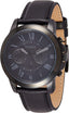 Fossil Men's Grant Quartz Stainless Steel and Leather Chronograph Watch, Color: Black (Model: FS5132)