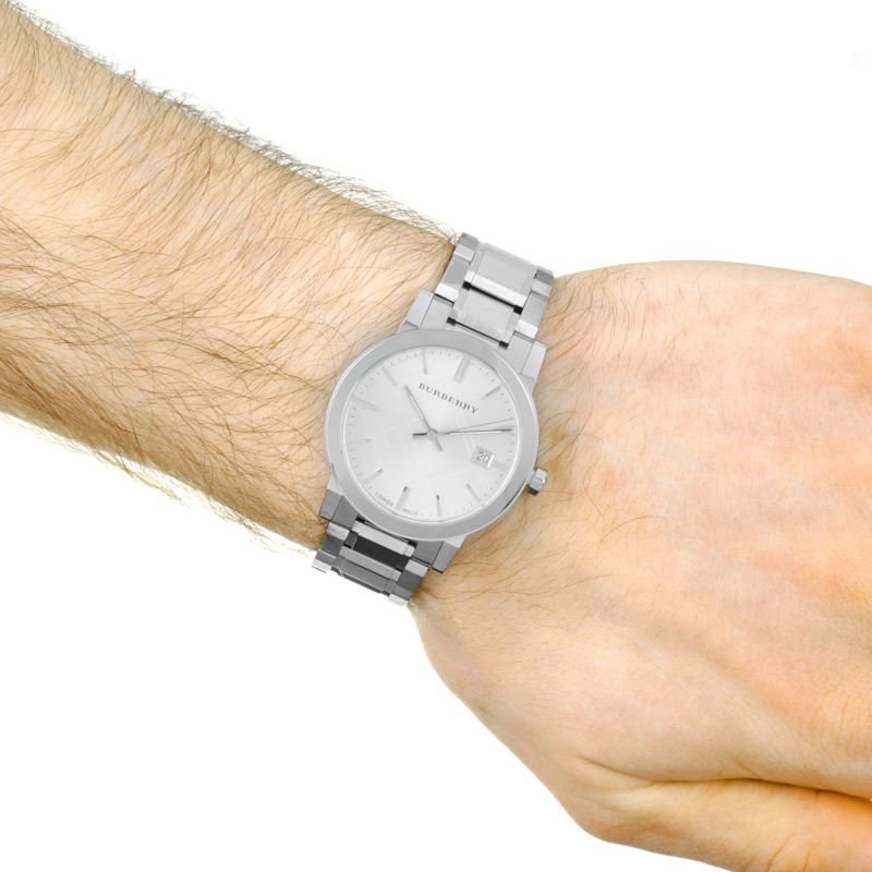 Burberry Men's BU9000 Large Check Stainless Steel Bracelet Watch
