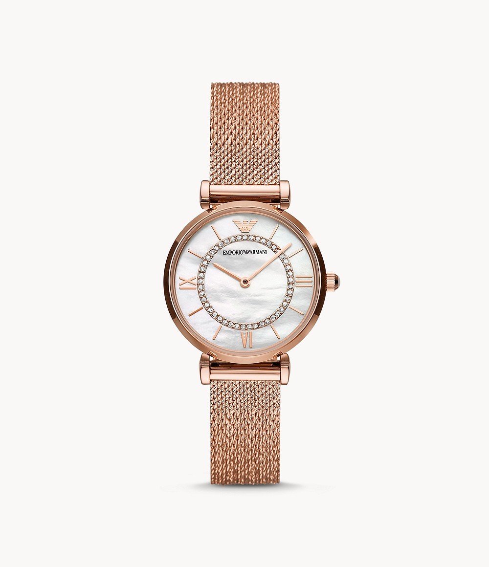 Emporio Armani Women’s Analog Stainless Steel Mother of Pearl Dial 32mm Watch AR11320