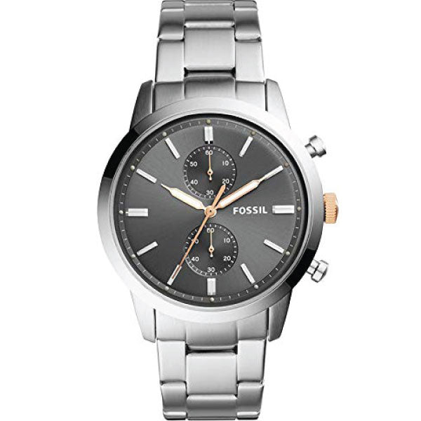 Fossil Men’s Chronograph Stainless Steel Grey Dial 44mm Watch FS5407