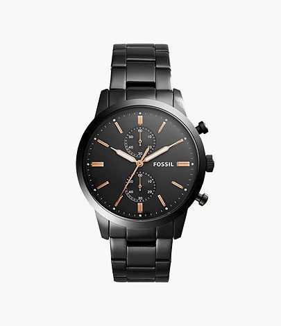Fossil Townsman 44 mm Chronograph Black Stainless Steel Watch