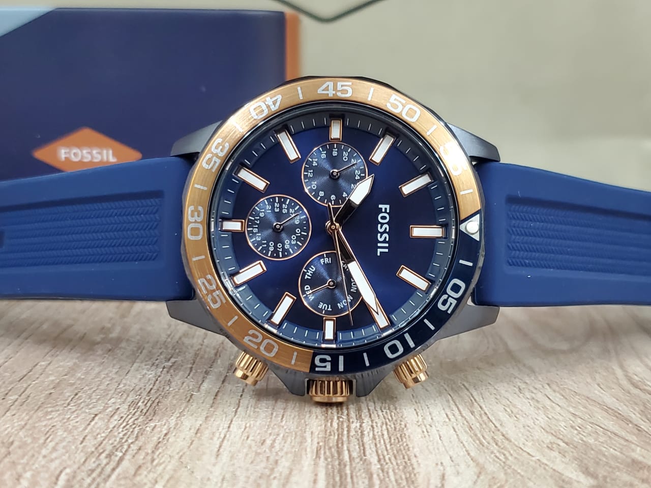 Fossil Bannon Multifunction Blue Silicone Watch BQ2498