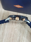 Fossil Bannon Multifunction Blue Silicone Watch BQ2498