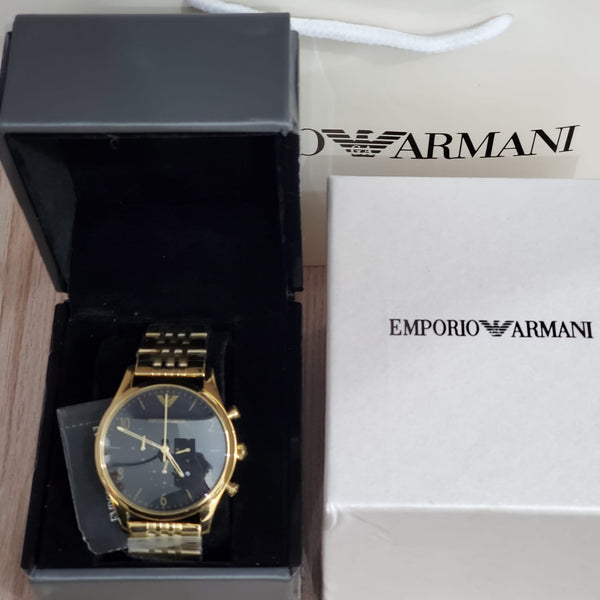 EMPORIO ARMANI Classic Chronograph Black Dial Men s Watch AR1893 Pre OwnedWatches