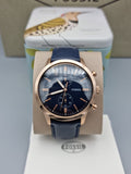 Fossil Men’s Chronograph Quartz Blue Leather Strap Blue Dial 44mm Watch FS5436