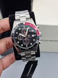 Emporio Armani Men's Black Dial Stainless Steel Band Watch - Ar5855, Analog Display, Japanese Chronograph Quartz Movement