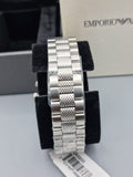 Emporio Armani Men's Black Dial Stainless Steel Band Watch - Ar5855, Analog Display, Japanese Chronograph Quartz Movement