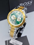 Hugo Boss Men’s Chronograph Quartz Stainless Steel Green Dial 44mm Watch 1513872