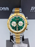 Hugo Boss Men’s Chronograph Quartz Stainless Steel Green Dial 44mm Watch 1513872