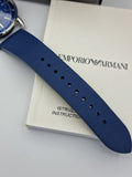 Emporio Armani Men’s Leather Strap Blue Dial 41mm Watch AR11335