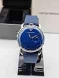 Emporio Armani Men’s Leather Strap Blue Dial 41mm Watch AR11335