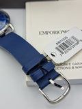 Emporio Armani Men’s Leather Strap Blue Dial 41mm Watch AR11335
