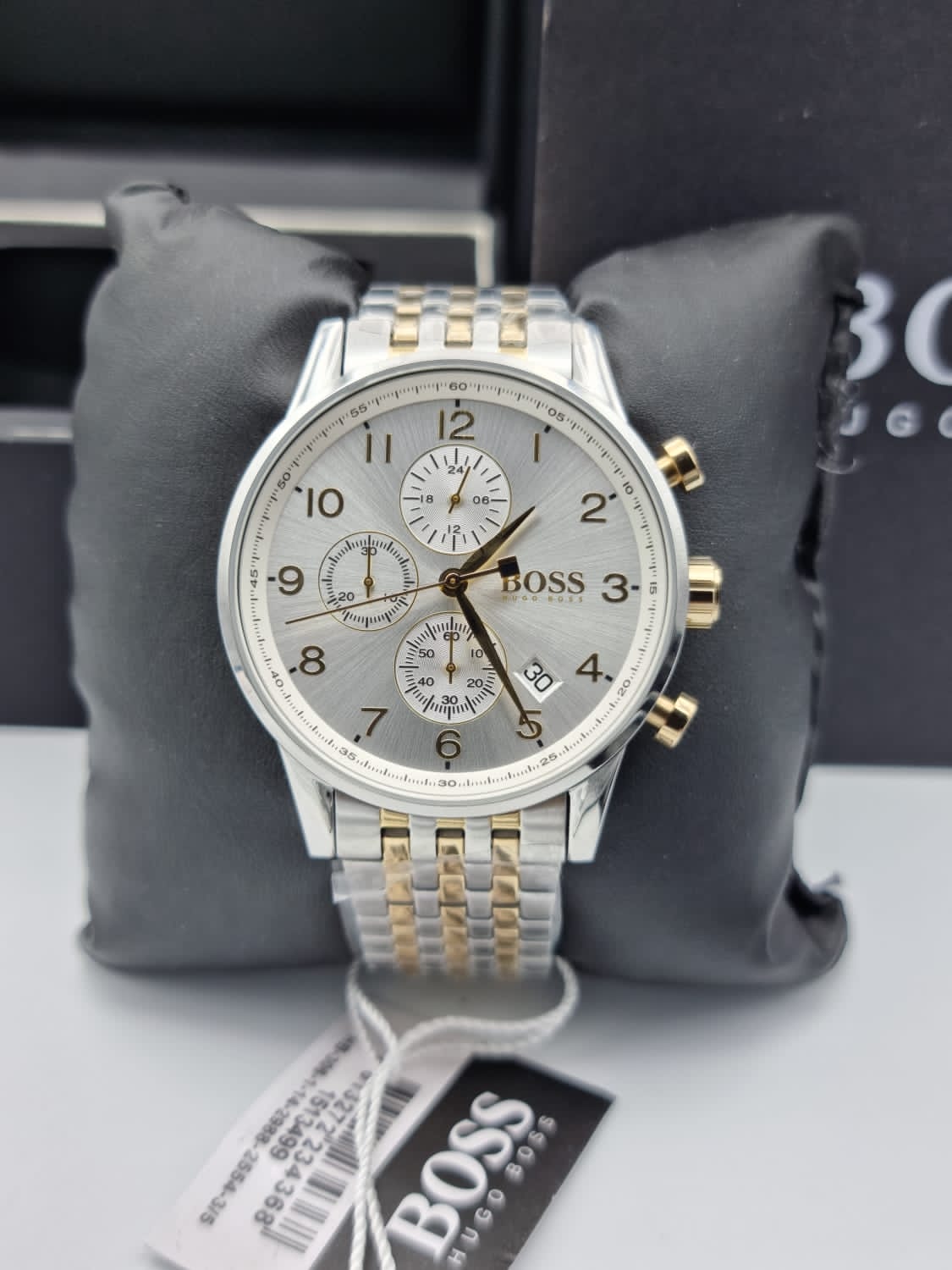 Hugo Boss Men’s Chronograph Quartz Stainless Steel White Dial 44mm Watch 1513499