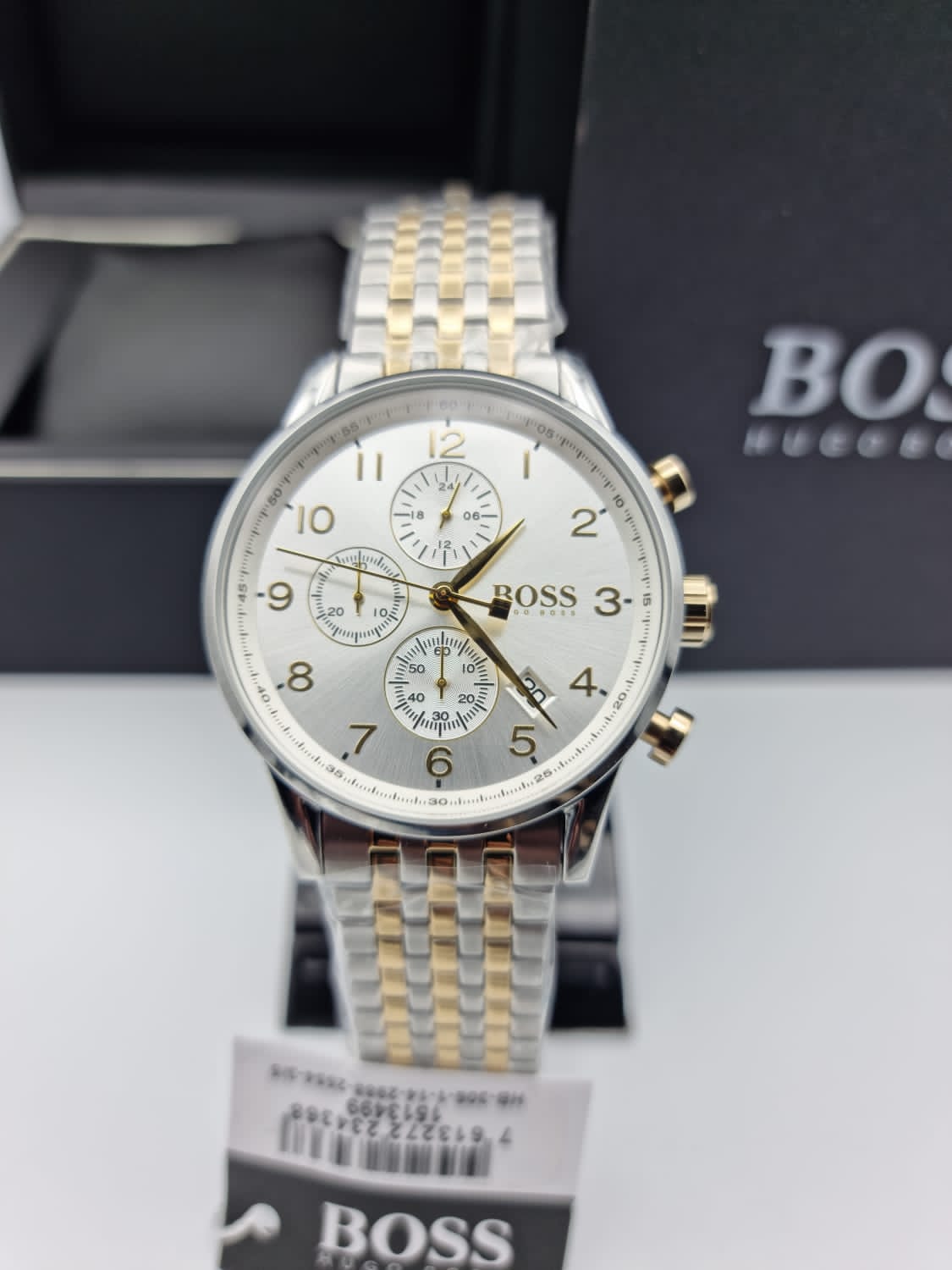 Hugo Boss Men’s Chronograph Quartz Stainless Steel White Dial 44mm Watch 1513499
