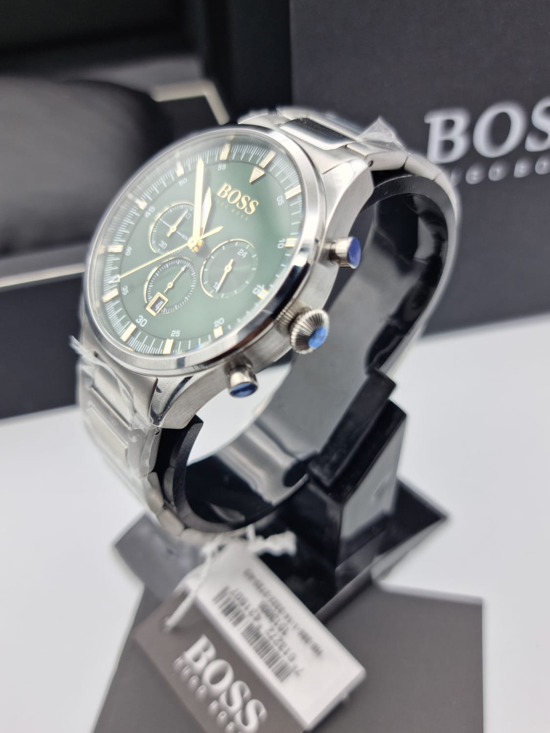 Hugo Boss Men’s Quartz Stainless Steel Green Dial 44mm Watch 1513868