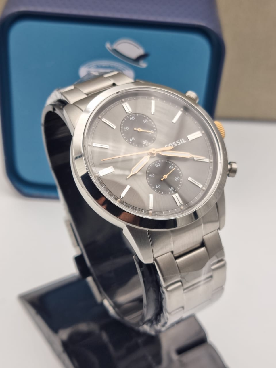 Fossil Men’s Chronograph Stainless Steel Grey Dial 44mm Watch FS5407