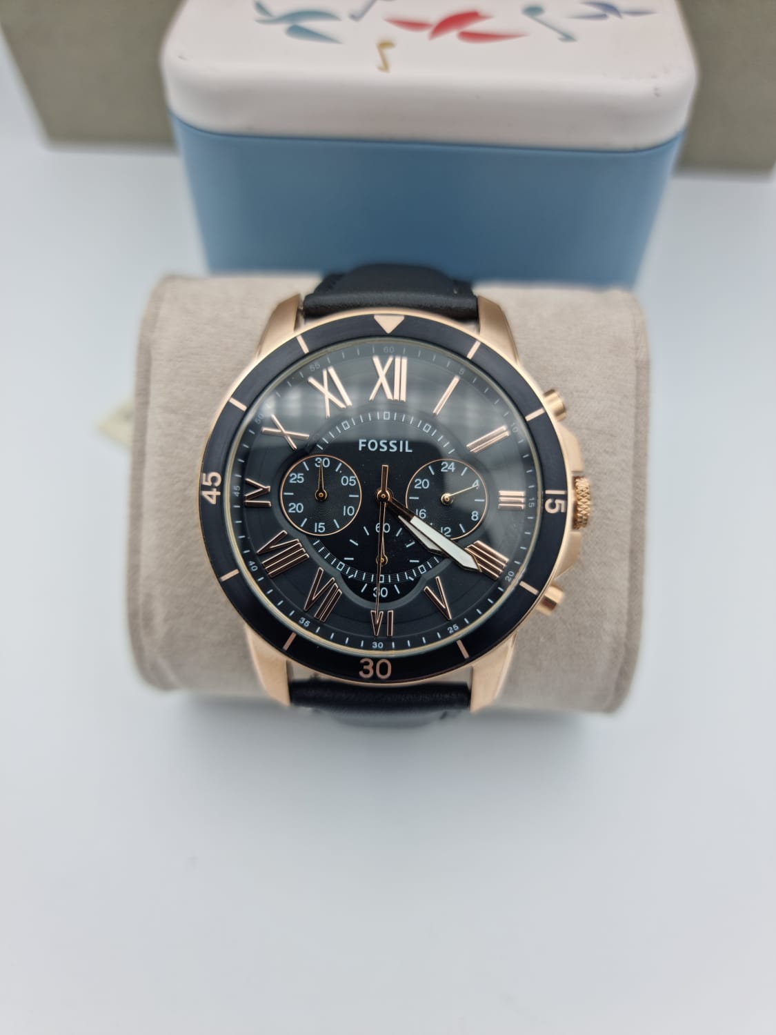 Fossil Grant Sport Chronograph Blue Leather Watch FS5237