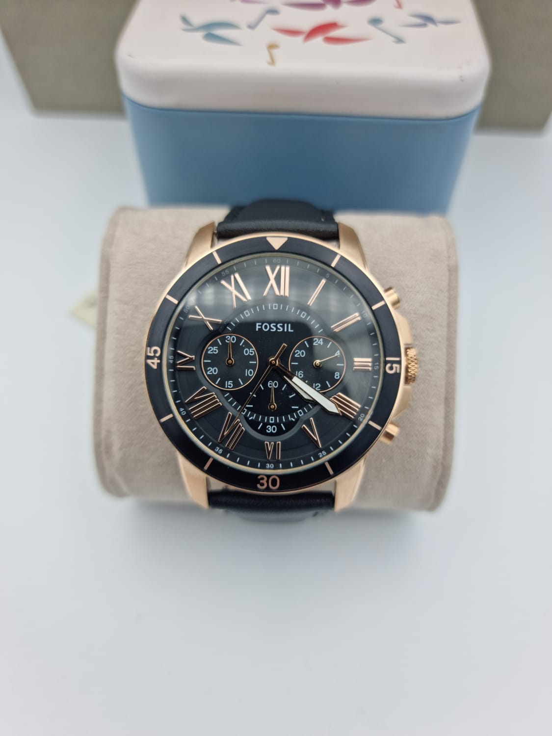 Fossil Grant Sport Chronograph Blue Leather Watch FS5237
