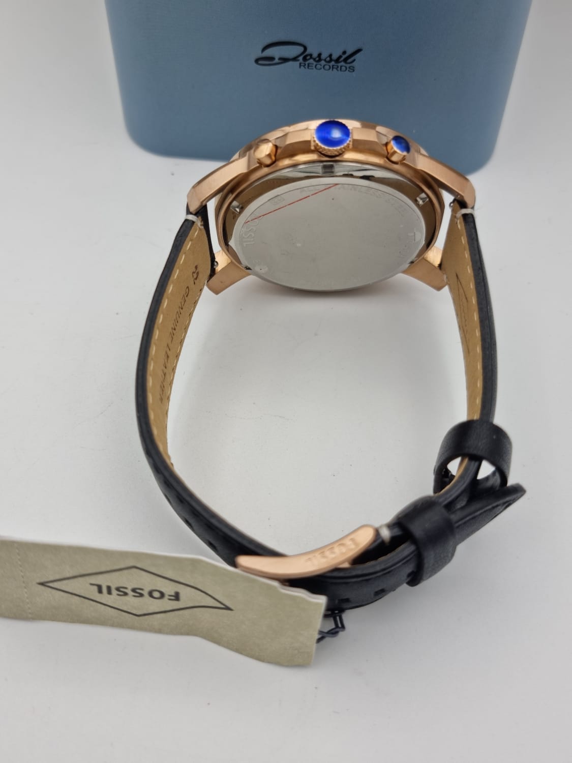 Fossil Grant Sport Chronograph Blue Leather Watch FS5237